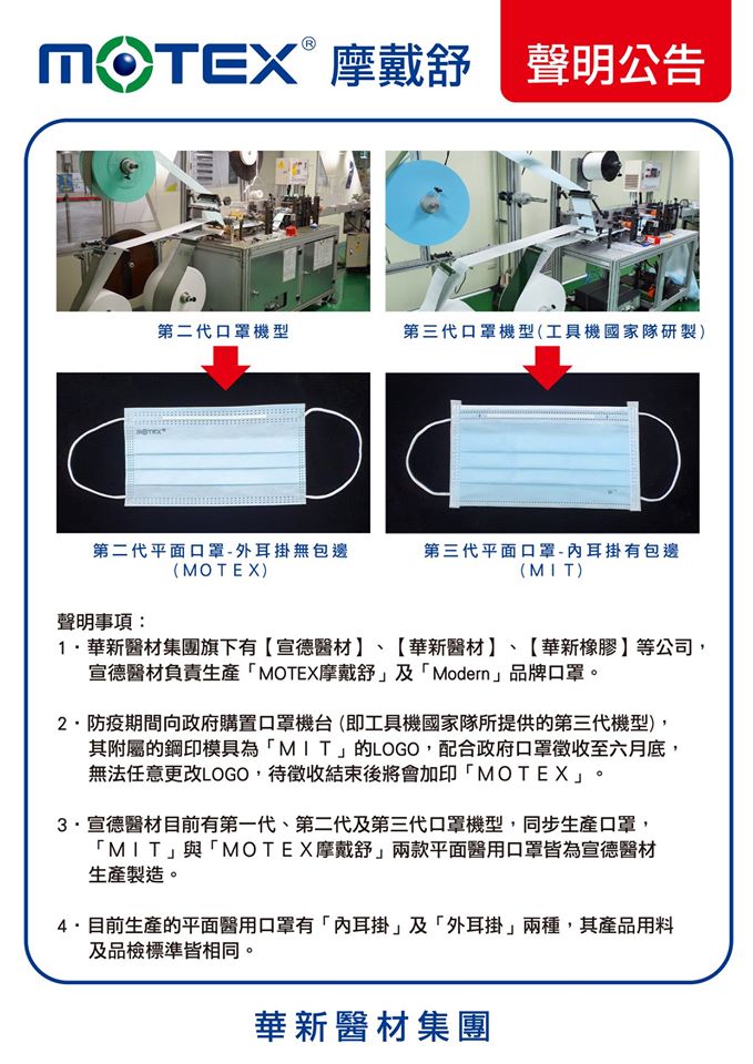 motex口罩與mit口罩階辨