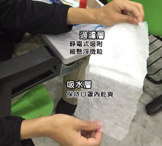 MOTEX口罩白色面朝內